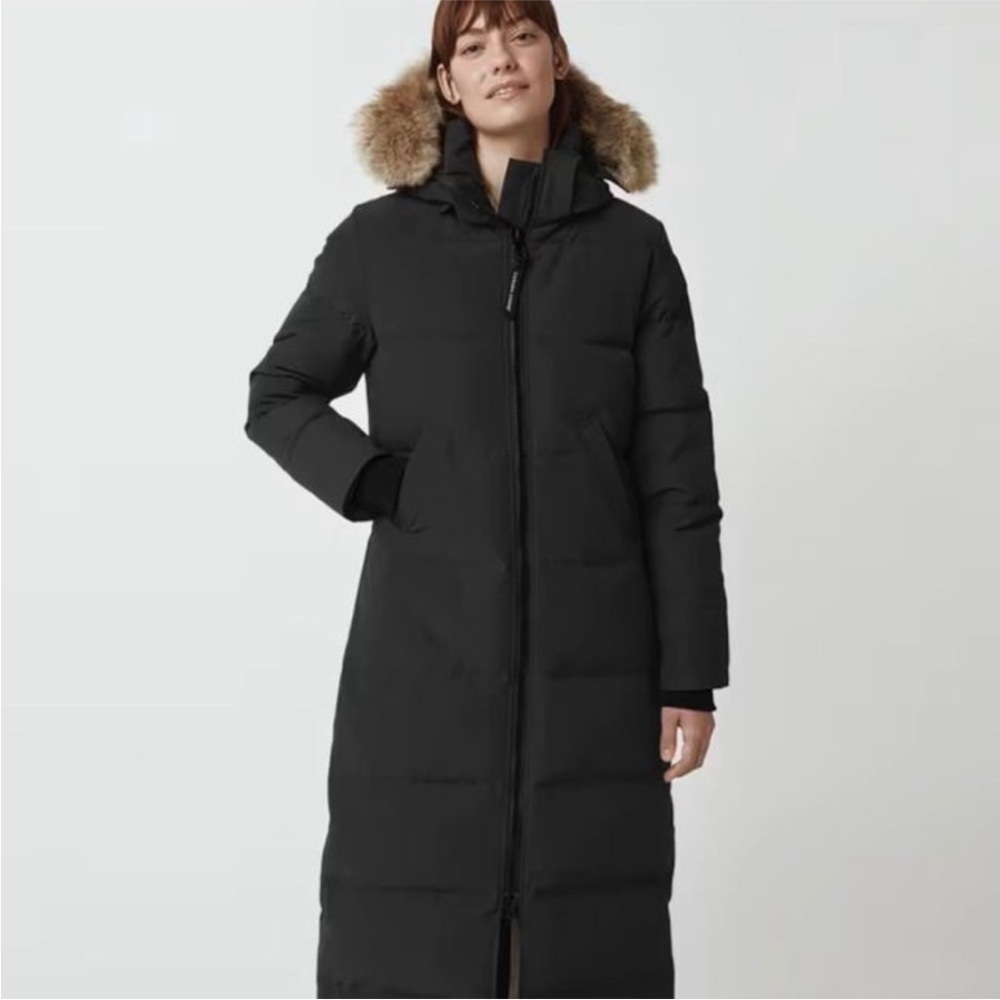 Canada Goose Blue Ski Jacket with Fur-Trimmed Hood